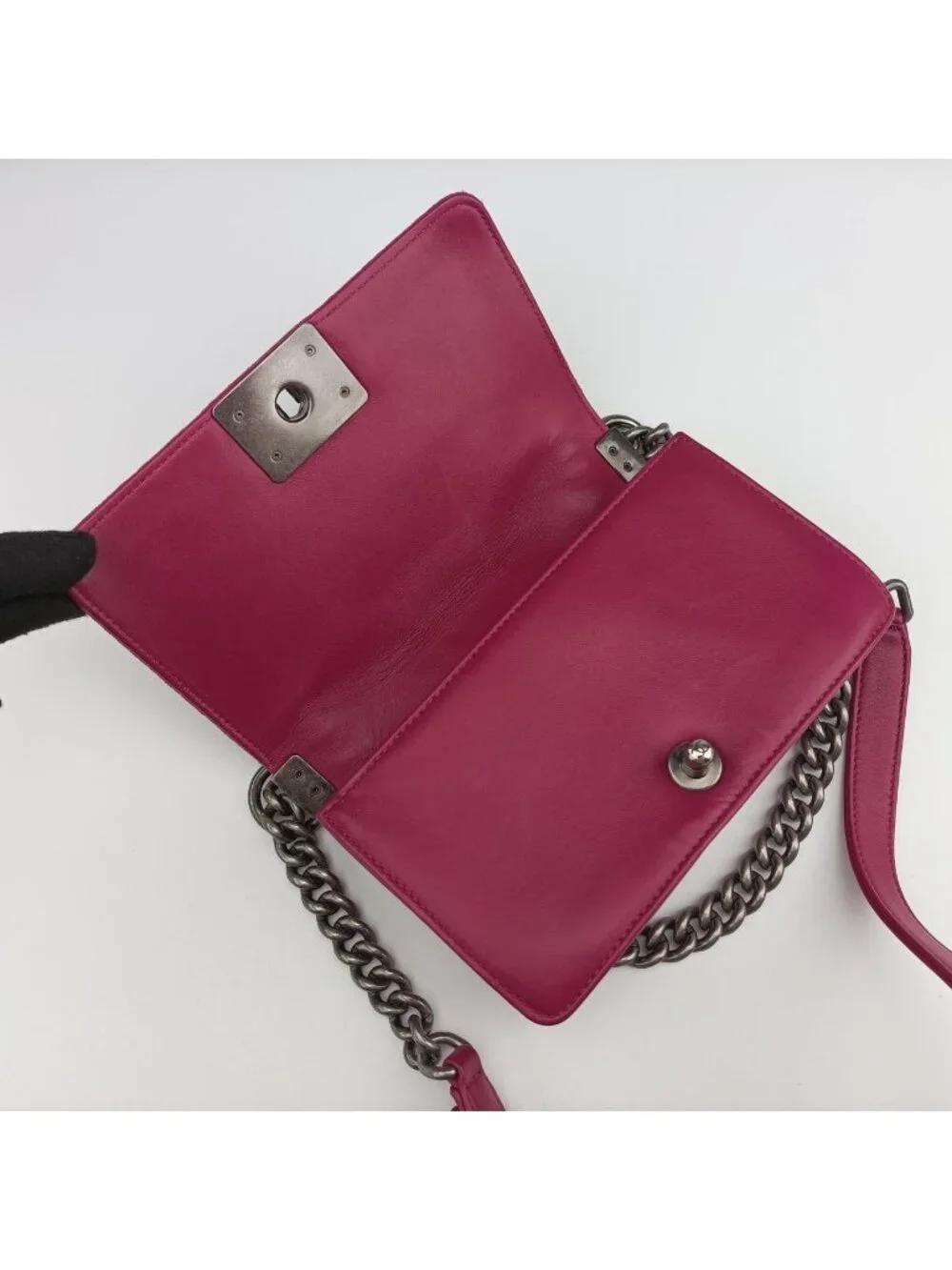 Chanel Boy Rose Red Velour Shoulder